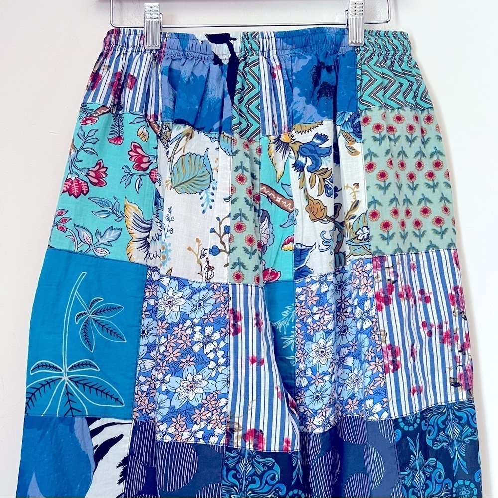 Rahab's Rope Bohemian Patchwork Wide-Leg Baggy Pants Colorful Summer - Picture 12 of 13